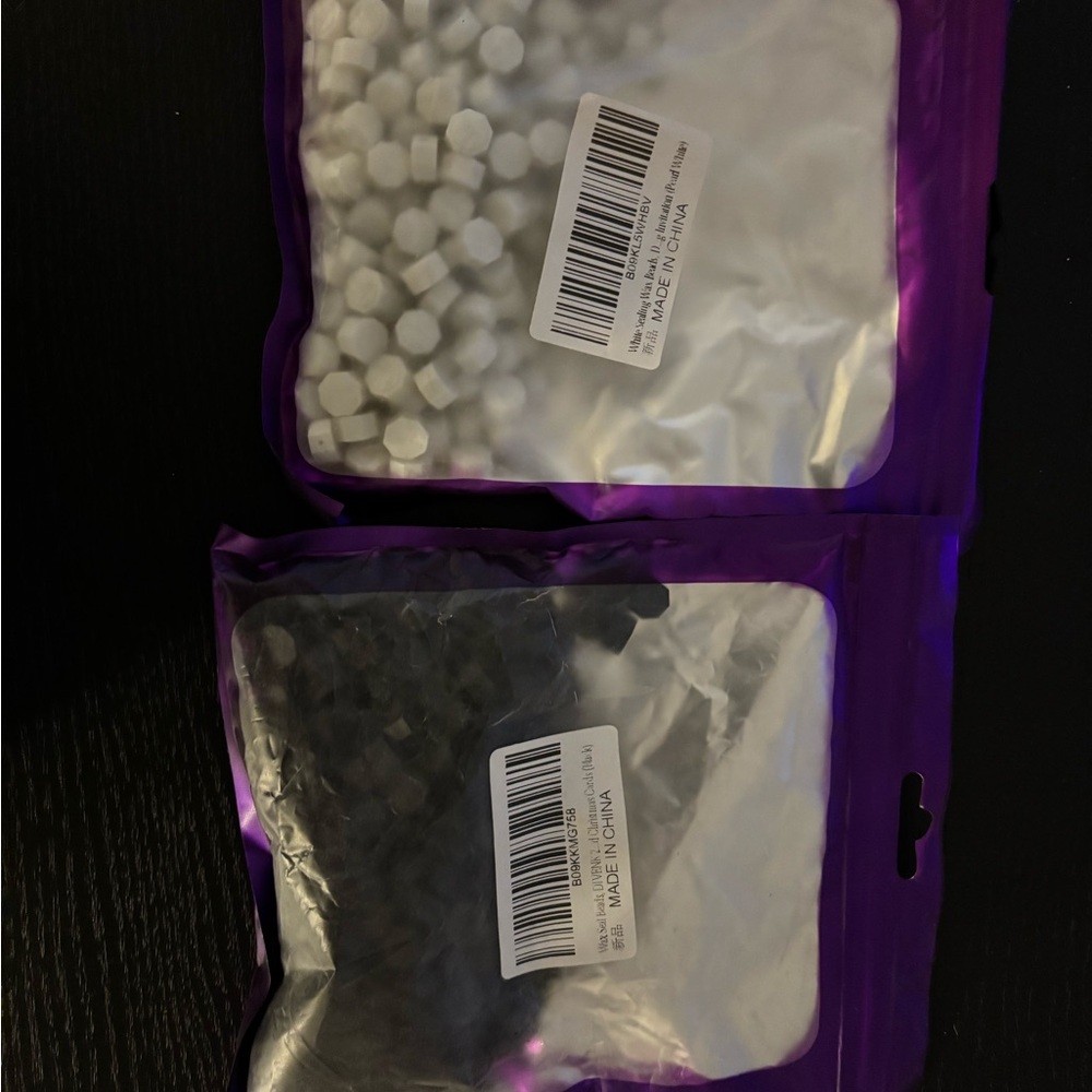 White and Black wax melting beads